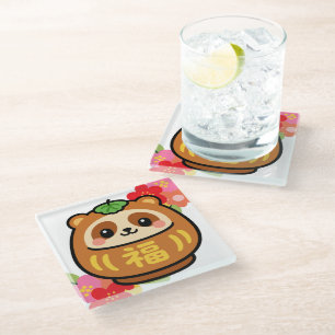 Japanse Kawaii Tanuki Glazen Onderzetter
