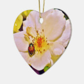 Japanse keet op witte roze keramisch ornament (Links)