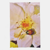 Japanse keet op witte roze theedoek (Verticaal)