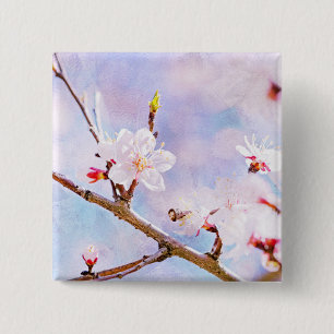 Japanse kers - Sakura in Bloom Vierkante Button 5,1 Cm