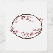 Japanse kers wijn etiket (Enkel label)