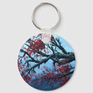 japanse kersenbloem - boom - oosterse kunst sleutelhanger