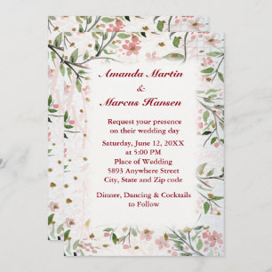 Japanse Kersenbloesem Bloemen Bruiloft Kaart