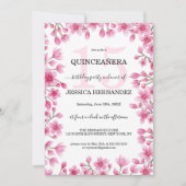 Japanse kersenbloesem Bloemengrens Quinceañera Kaart (Voorkant)