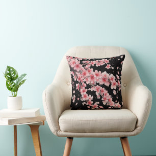 Japanse Kersenbloesem Blush Roze wit Kussen