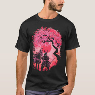 Japanse Kersenbloesem Sakura Samurai Kiso Paard T-shirt