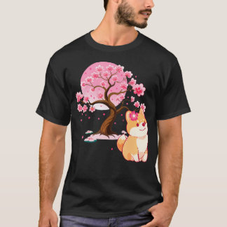 Japanse Kersenbloesem Shiba Inu Sakura Bloem T-shirt