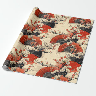 Japanse Kersenbloesemwaaierpatroon (5) Cadeaupapier