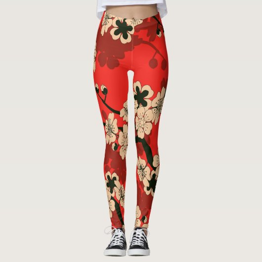 Japanse kersentak: Stijlvol Leggings (Voorkant)