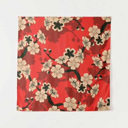 Japanse kersentak: Stijlvol Wandkleed (Voorkant)