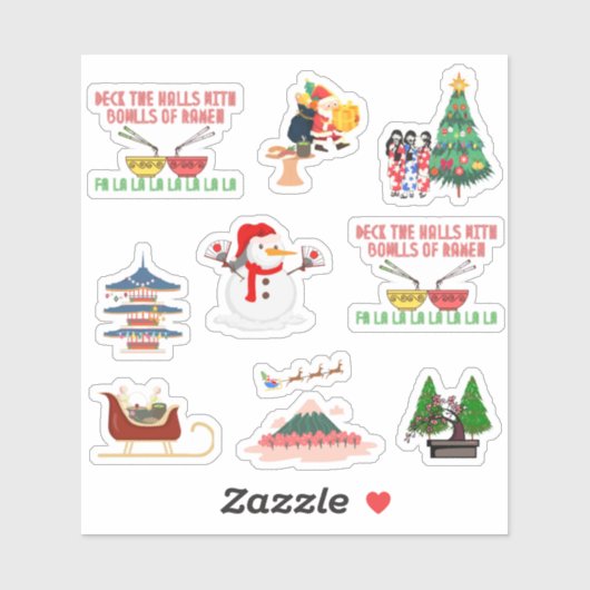 Japanse kerstplakboekstickers sticker (Vel)