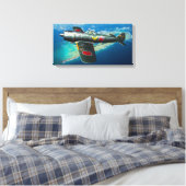 Japanse Ki-84 "Frank" tijdens de vlucht Canvas Afdruk (Insitu (Slaapkamer))