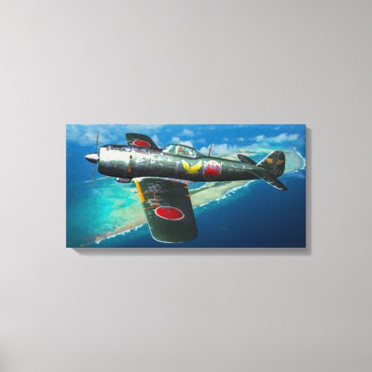 Japanse Ki-84 "Frank" tijdens de vlucht Canvas Afdruk (Voorkant)
