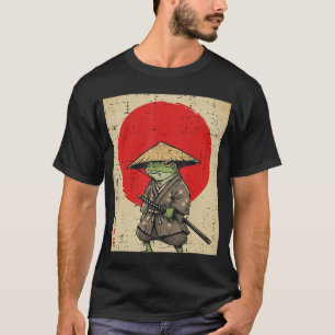 Japanse Kikker Samurai Katana Zon Kimono Kunst Man T-shirt