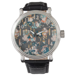 Japanse kikker ukiyo-e kikkers horloge