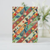 Japanse kimono bedankkaart (Staand voorkant)