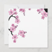 Japanse Kimono Black en White Pink Sakura Stone Kaart (Achterkant)