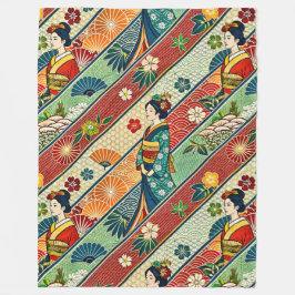 Japanse kimono fleece deken