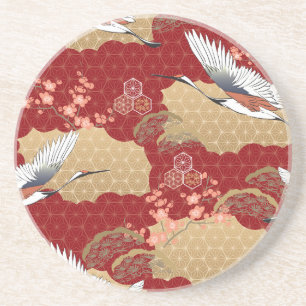 Japanse Kimono Kersenbloesems Zandsteen Onderzetter