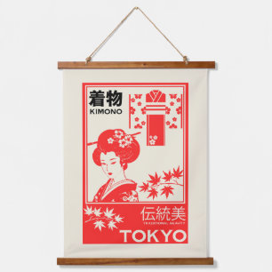 Japanse Kimono Retro Mode Kunst Hangend Wandkleed