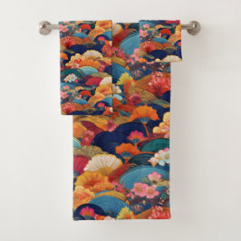 Japanse Kimono stof geïnspireerd Bad Handdoek