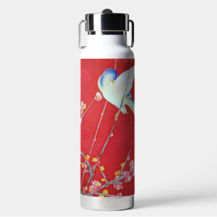 Japanse KIMONO Textiel, Blauwe Vogel Waterfles