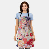 Japanse KIMONO-textiel, bloem Schort (Gedragen)