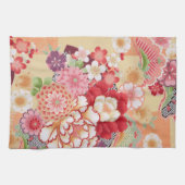 Japanse KIMONO-textiel, bloem Theedoek (Horizontaal)