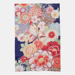 Japanse KIMONO-textiel, bloem Theedoek