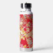 Japanse KIMONO Textiel, Bloemmotief Waterfles (Rechts)