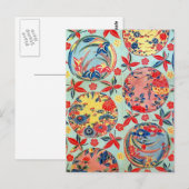  Japanse Kimono Textile (Bingata) Briefkaart (Voorkant / Achterkant)