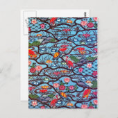  Japanse Kimono Textile (Bingata) Briefkaart (Voorkant / Achterkant)