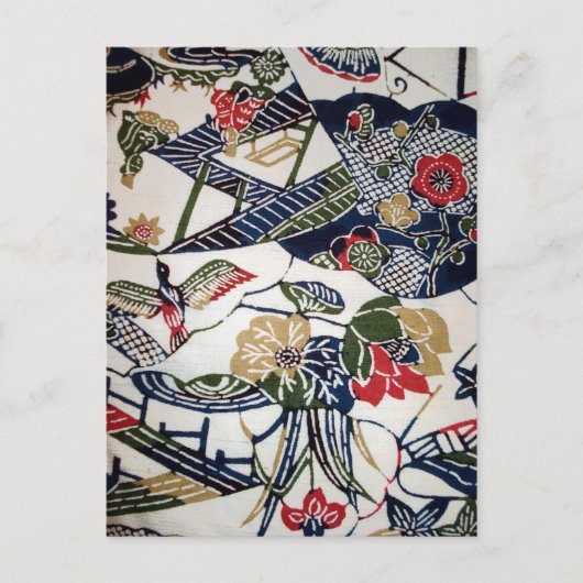  Japanse Kimono Textile (Bingata) Briefkaart (Voorkant)