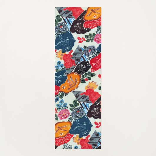  Japanse Kimono Textile (Bingata) Yogamat (Voorkant)