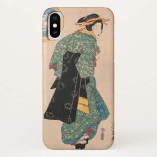 Japanse Kimono Vrouw: Ukiyo-e Woodblock Print iPhone X Hoesje