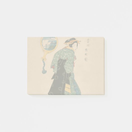 Japanse Kimono Vrouw: Ukiyo-e Woodblock Print Post-it® Notes (Voorkant)