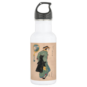 Japanse Kimono Vrouw: Ukiyo-e Woodblock Print Waterfles