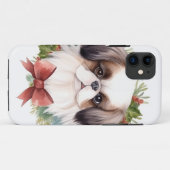 Japanse kin kerstkrans feestelijke pup Case-Mate iPhone case (Achterkant (horizontaal))