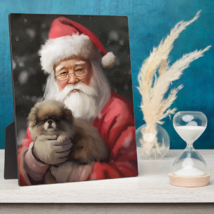 Japanse kin met sinterklaas feestelijke kerst fotoplaat