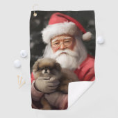 Japanse kin met sinterklaas feestelijke kerst golfhanddoek (Insitu)