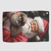 Japanse kin met sinterklaas feestelijke kerst golfhanddoek (Horizontaal)