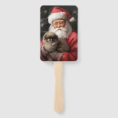 Japanse kin met sinterklaas feestelijke kerst handwaaier (Achterkant)