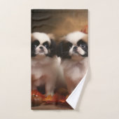 Japanse kin puppy herfst verrukking pompoen bad handdoek (Handdoek)