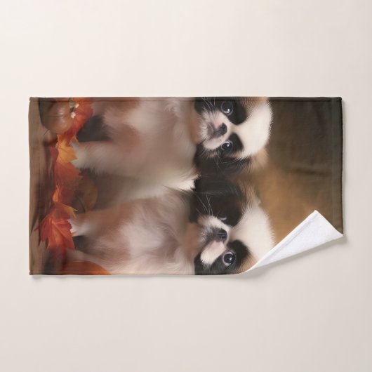 Japanse kin puppy herfst verrukking pompoen bad handdoek (Handdoek)