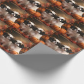 Japanse kin puppy herfst verrukking pompoen cadeaupapier (Hoek)