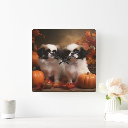 Japanse kin puppy herfst verrukking pompoen vierkante klok (Huis)