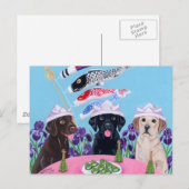 Japanse kinderdaglabradors briefkaart (Voorkant / Achterkant)