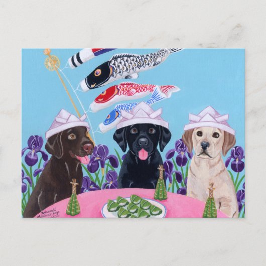 Japanse kinderdaglabradors briefkaart (Voorkant)