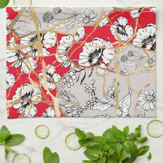 Japanse Kintsugi. Theedoek (Gevouwen)