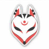 Japanse Kitsune-vossenmasker Sticker (Voorkant)